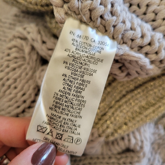 Anthropologie Moth Made in Italy Open Chunky Knit Distressed‎ Hooded Sweater  XS - Picture 7 of 8